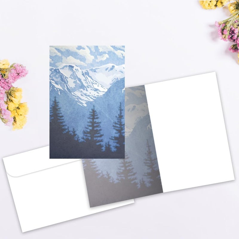 Tree-Free Greetings - All Occasion Cards - Artful Designs - 12 Greeting Cards + White Envelopes - Made in USA - 100% Recycled Paper - 4 x 6 - Rocky Mountain (FS56067) - Image 2